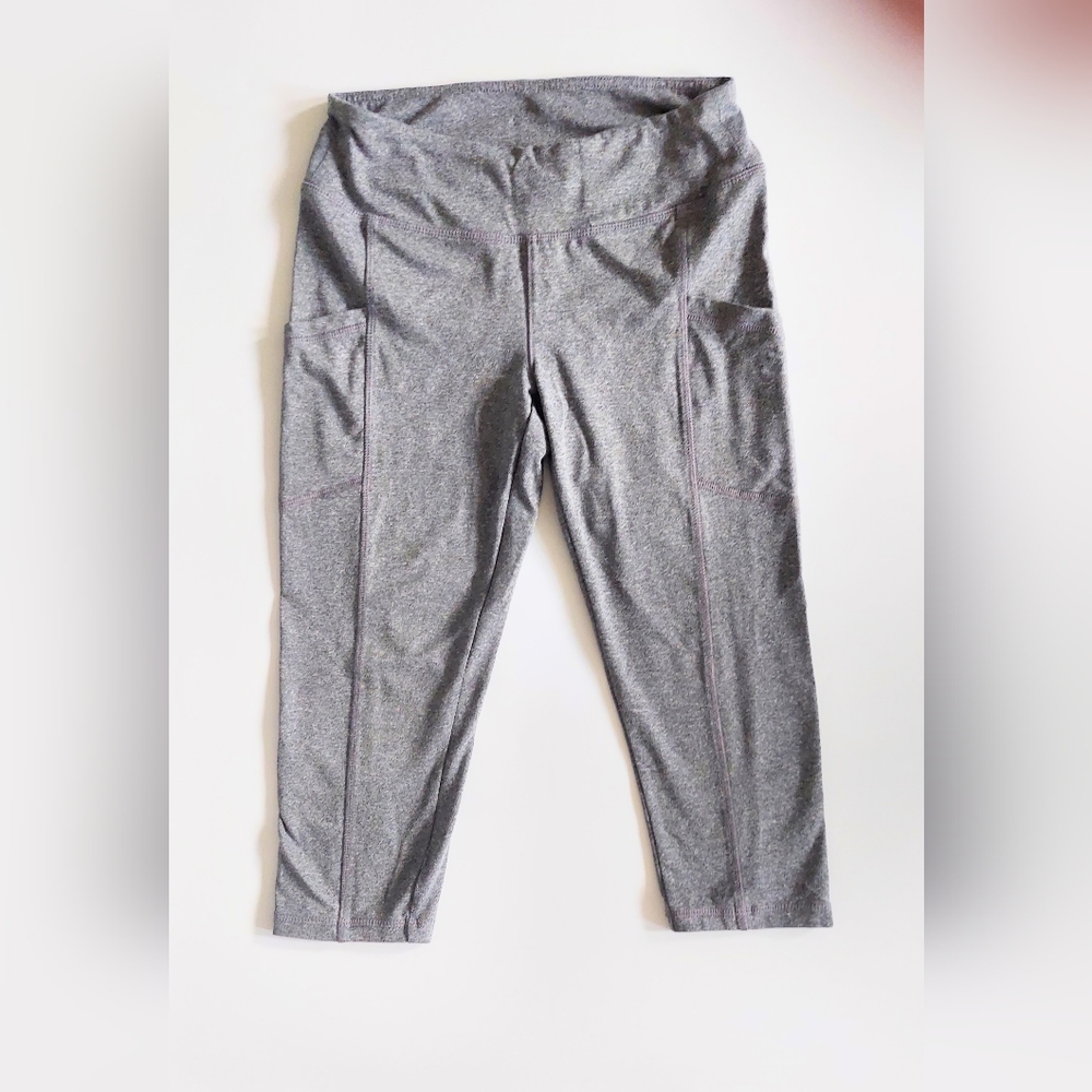Everlast Sport Girls Size 10 12 Athletic Capri Leggings Charcoal Gray